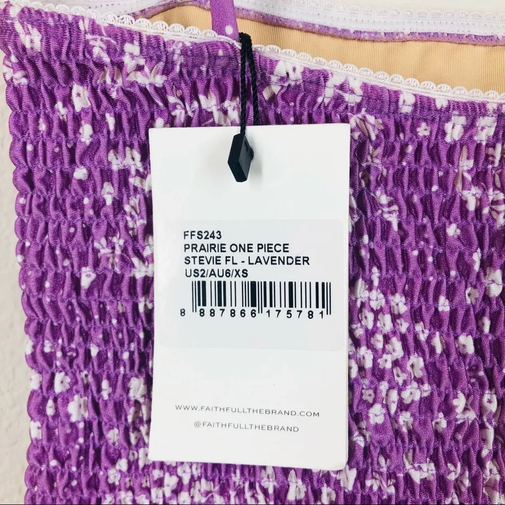 Faithfull The Brand Prairie One Piece Swimsuit XS NWT - Picture 7 of 9